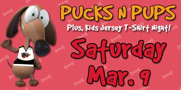Back by "Pup-ular" Demand... another Pucks and Pups TONIGHT!
