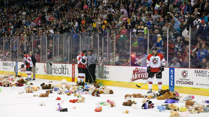 Cyclones Teddy Bear Toss Garners More than 3,600 Stuffed Toys