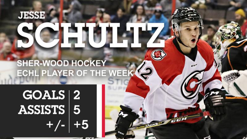 SCHULTZ EARNS ECHL WEEKLY HONOR