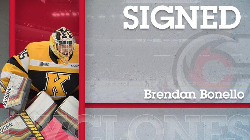 Cyclones Add Bonello in Goal, Gornall Off Waivers