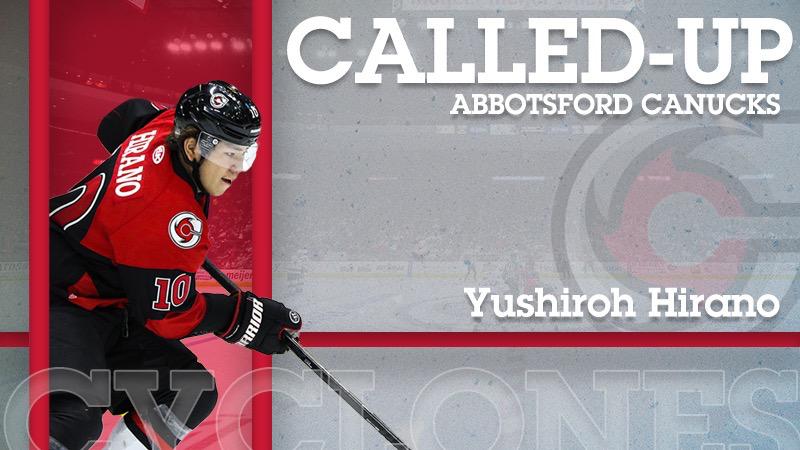 Hirano Earns AHL Call-Up to Abbotsford