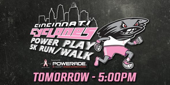 Join us TOMORROW for the Inaugural Cyclones Power Play 5K Run/Walk Presented by Powerade