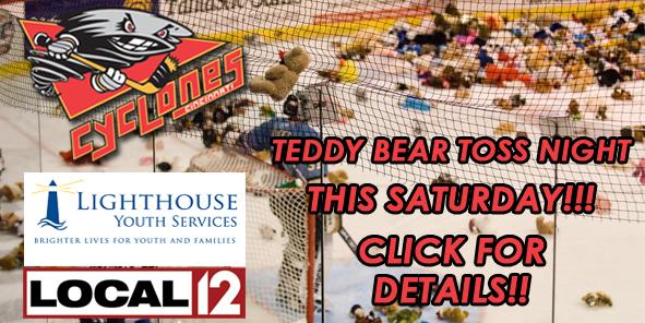 Cyclones Partner with Local 12, Lighthouse Youth Services for 2010 Teddy Bear Toss