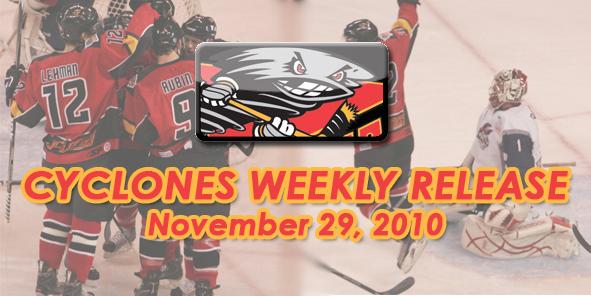 Cyclones Weekly Release: November 29, 2010