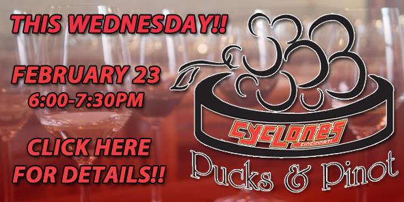 Reserve your spot for Pucks and Pinot THIS WEDNESDAY